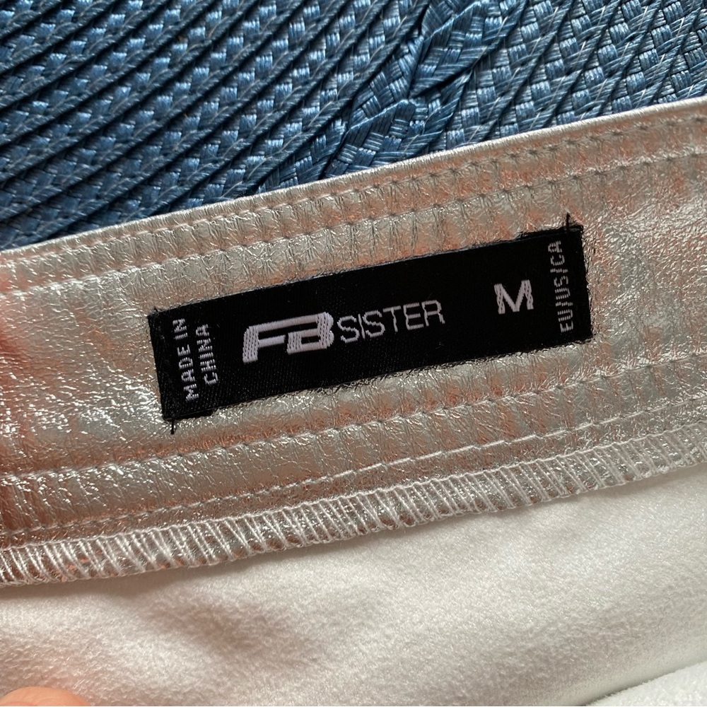 FB SISTER Silver Metallic Women's Mini Skirt 🤍 - Picture 11 of 12